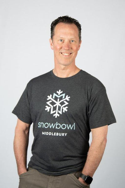 Adult Snowbowl Snow Bowl Logo T-Shirt in Charcoal Heather